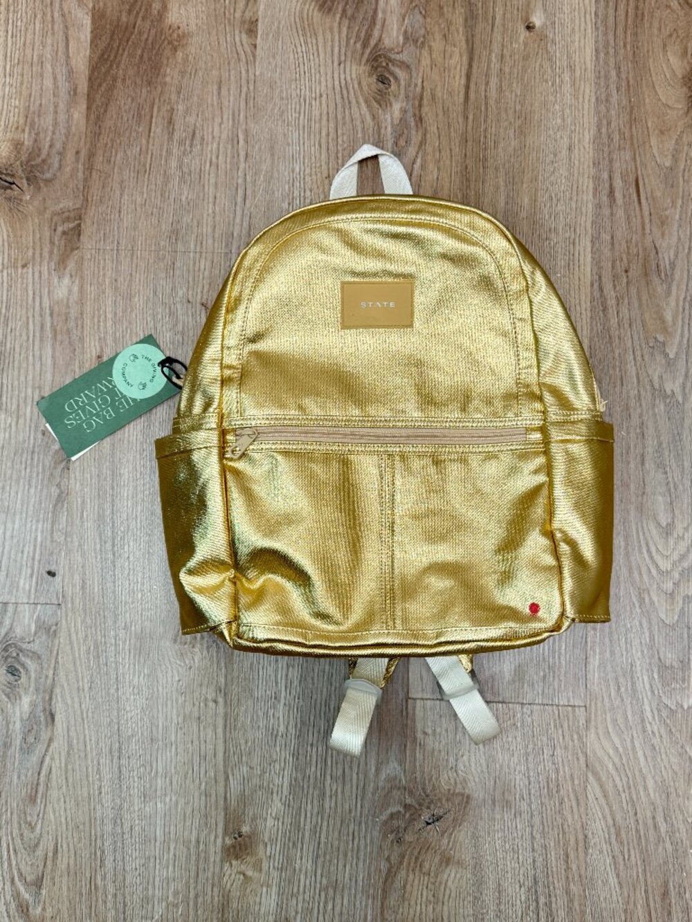 STATE Metallic Kane Kids Travel Gold Backpack Shiny School Bag